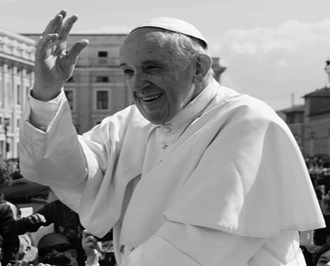 Pope Francis waving to crowd